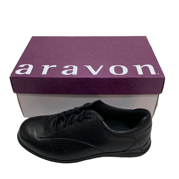 Aravon by New Balance Womens Size 9.5 2E Width Shoes Farren Black Leather - Picture 2 of 10